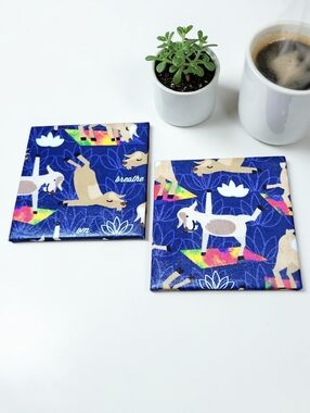 Goat Yoga Coaster Set
